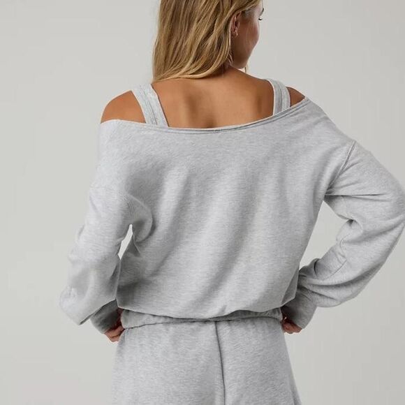 Aerie Gray Off-the-Shoulder Sweater - Picture 2 of 8